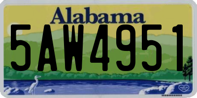 AL license plate 5AW4951