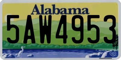 AL license plate 5AW4953