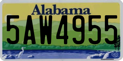 AL license plate 5AW4955