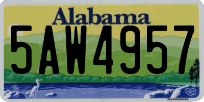 AL license plate 5AW4957