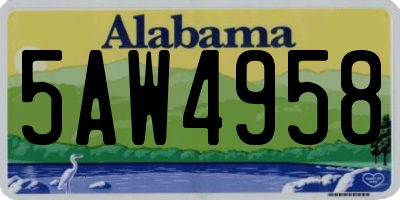 AL license plate 5AW4958