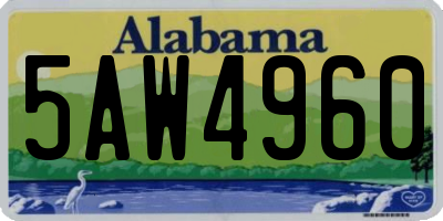 AL license plate 5AW4960