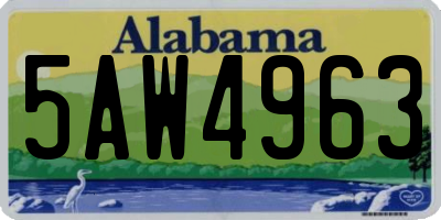 AL license plate 5AW4963