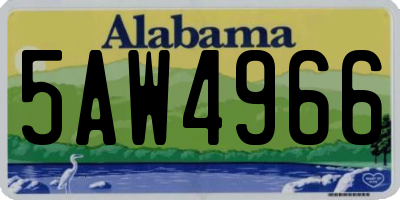 AL license plate 5AW4966