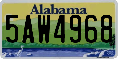 AL license plate 5AW4968
