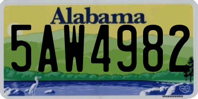 AL license plate 5AW4982