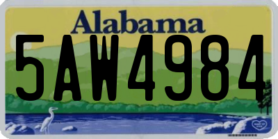 AL license plate 5AW4984
