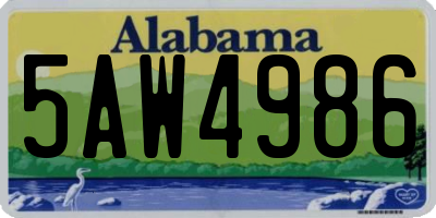 AL license plate 5AW4986