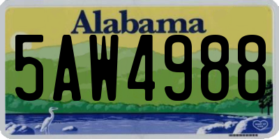 AL license plate 5AW4988
