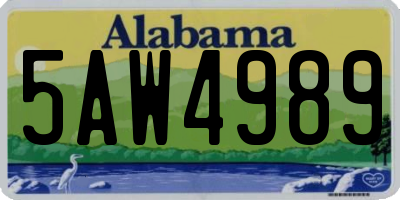 AL license plate 5AW4989