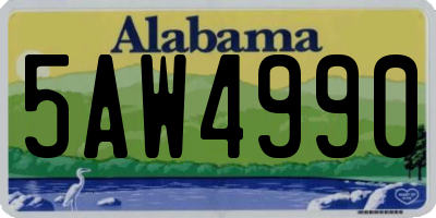 AL license plate 5AW4990