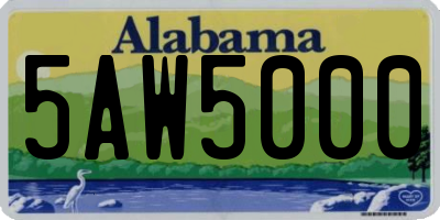 AL license plate 5AW5000