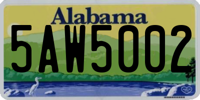 AL license plate 5AW5002