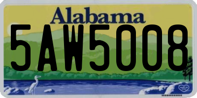 AL license plate 5AW5008