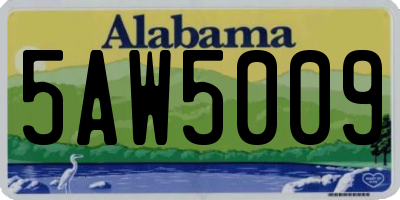 AL license plate 5AW5009