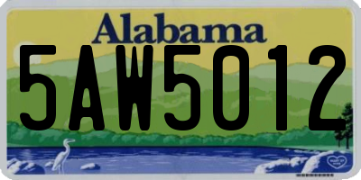 AL license plate 5AW5012