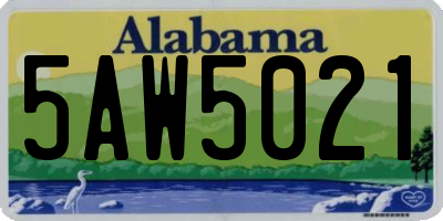 AL license plate 5AW5021