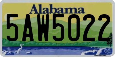AL license plate 5AW5022