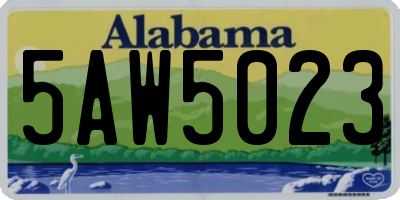 AL license plate 5AW5023