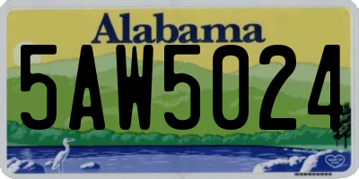 AL license plate 5AW5024