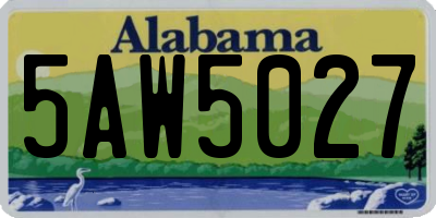 AL license plate 5AW5027