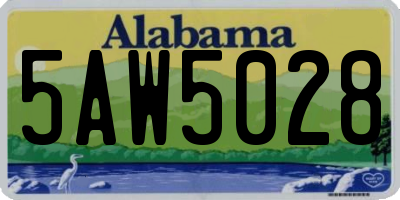 AL license plate 5AW5028
