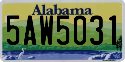 AL license plate 5AW5031