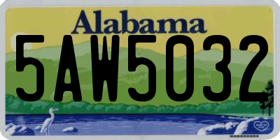 AL license plate 5AW5032