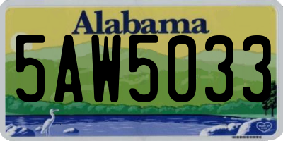 AL license plate 5AW5033