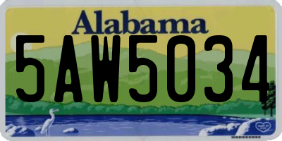 AL license plate 5AW5034
