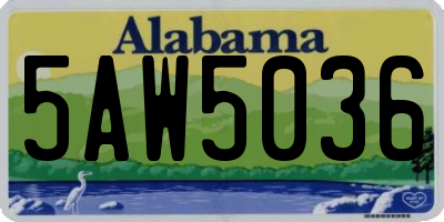 AL license plate 5AW5036