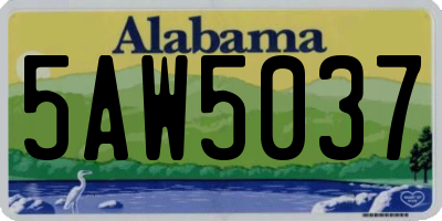 AL license plate 5AW5037