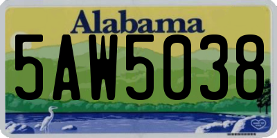 AL license plate 5AW5038
