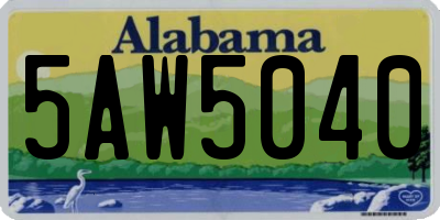 AL license plate 5AW5040