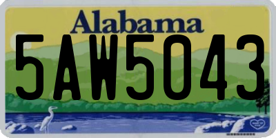 AL license plate 5AW5043