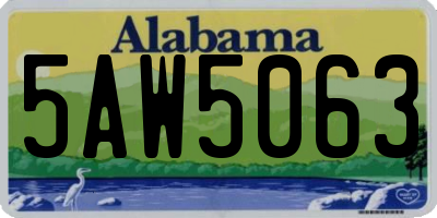 AL license plate 5AW5063