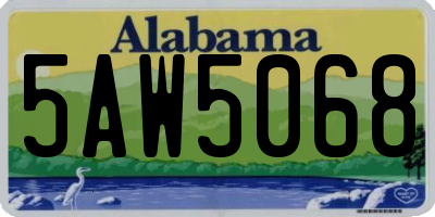 AL license plate 5AW5068