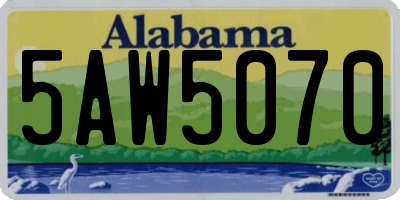 AL license plate 5AW5070