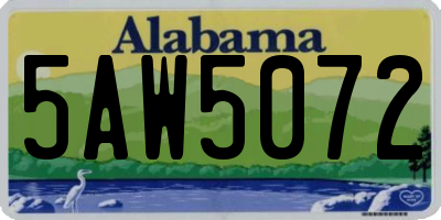 AL license plate 5AW5072