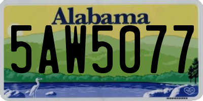 AL license plate 5AW5077