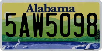 AL license plate 5AW5098