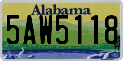 AL license plate 5AW5118