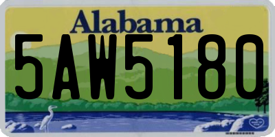 AL license plate 5AW5180