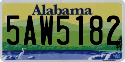 AL license plate 5AW5182