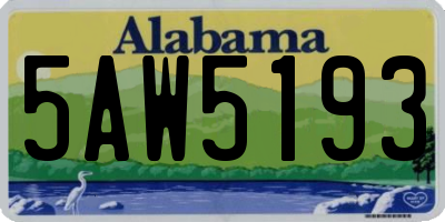 AL license plate 5AW5193