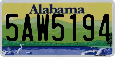 AL license plate 5AW5194