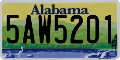 AL license plate 5AW5201