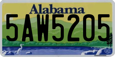 AL license plate 5AW5205
