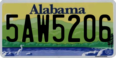 AL license plate 5AW5206