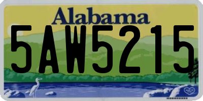 AL license plate 5AW5215